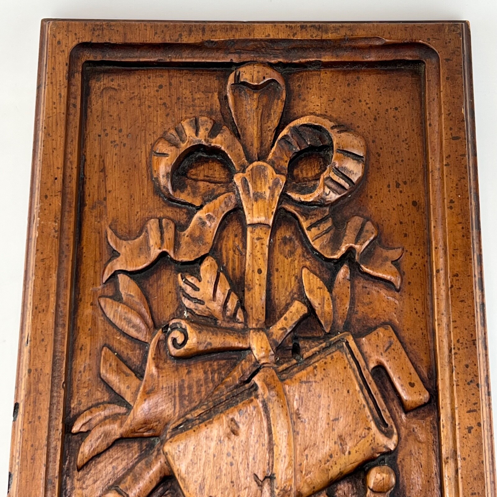 Vintage Enkeboll Designs 3D Carved Hardwood Plaque Wall Decor 18.5″x9.5″ Rare