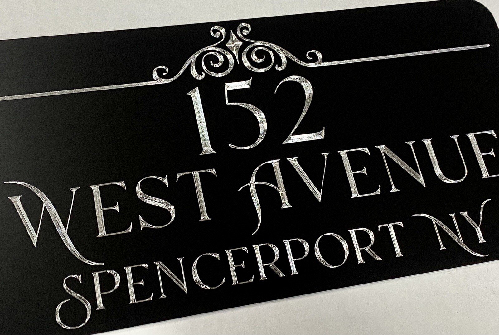 Engraved Personalized Custom House Home Number Street Address Metal 12×6 Sign