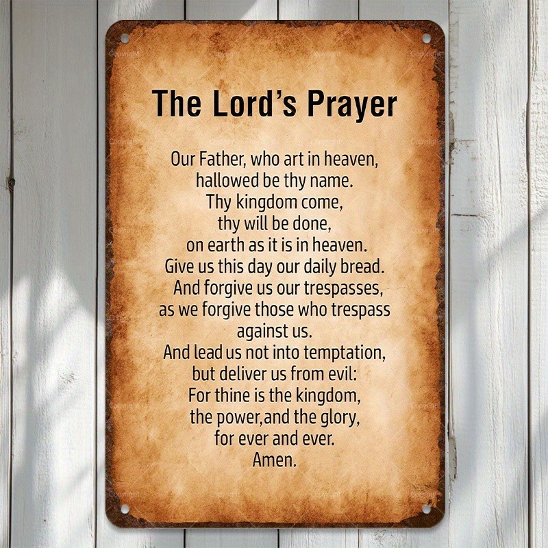 Lord’s Prayer Metal Wall Sign Religious Decor