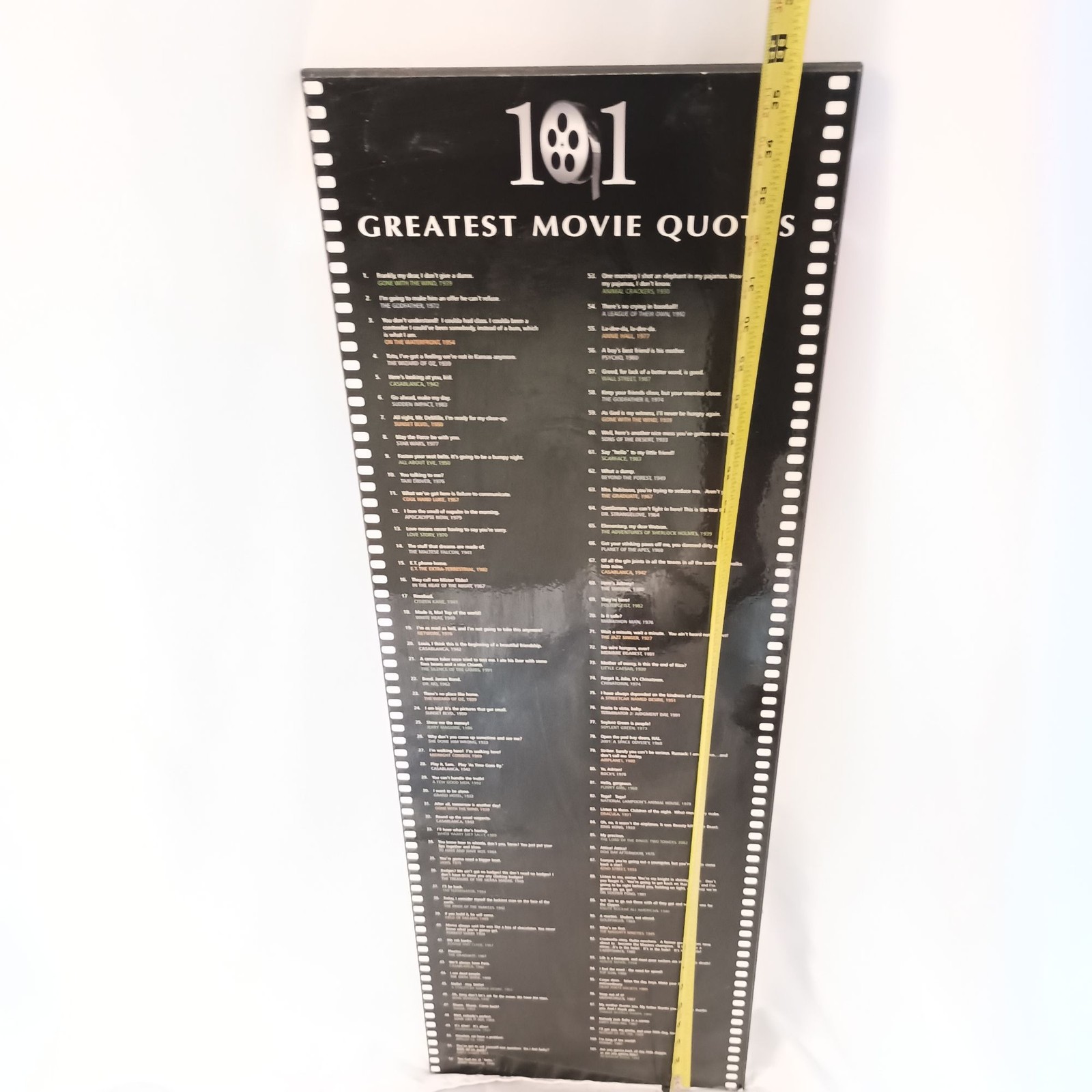 Movie Quotes Wall Plaque Hollywood Film Decor AFI Top 100 Quotes Sign