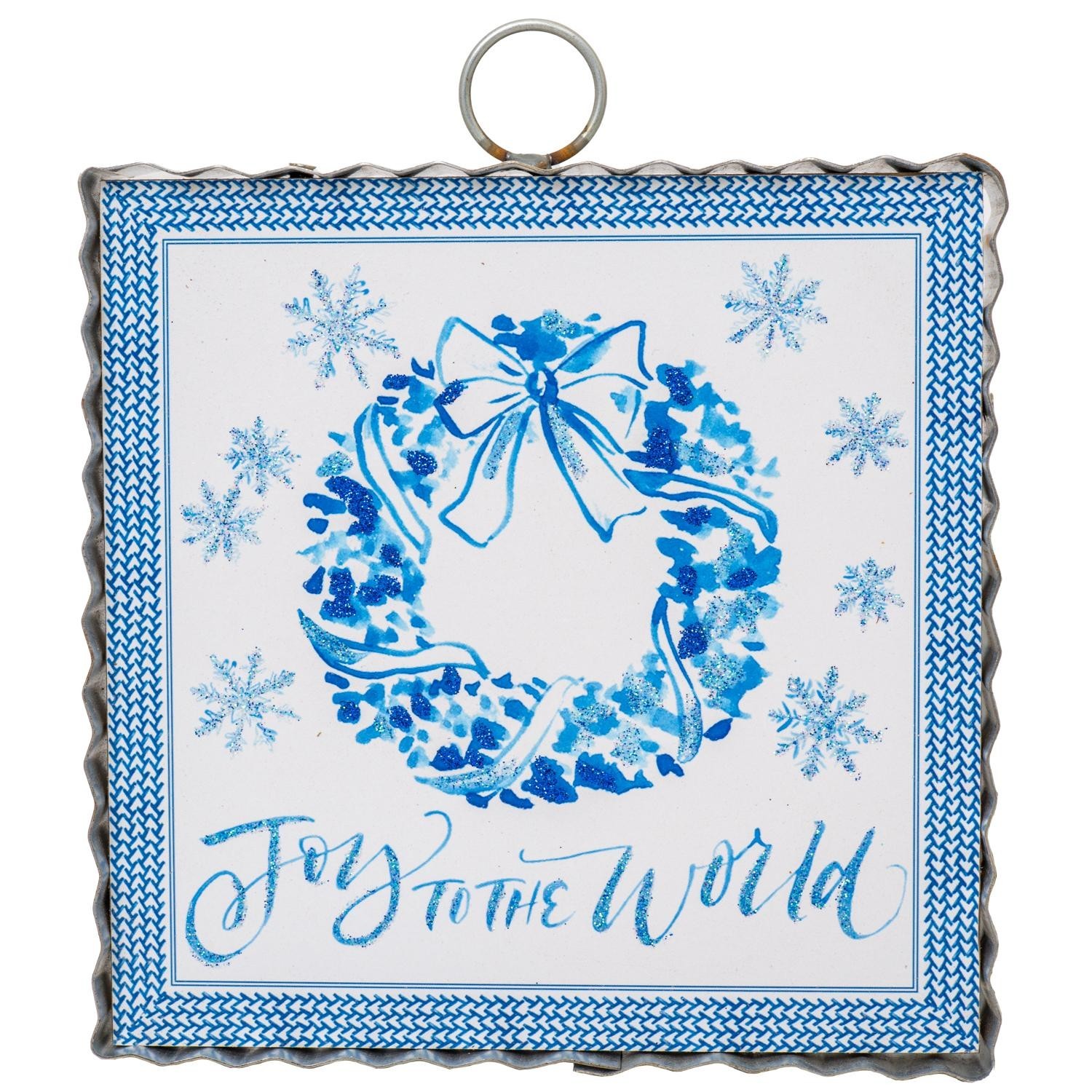 The Round Top Collection Mini Gallery Blue Joy To The World 6x6x1