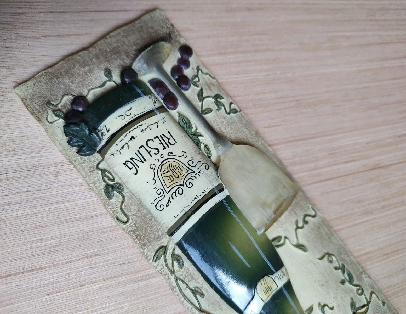 Kate McRistie Wall Art Plaque 3D Vintage and Vine Decor Dining Bottle 2005 Y2K