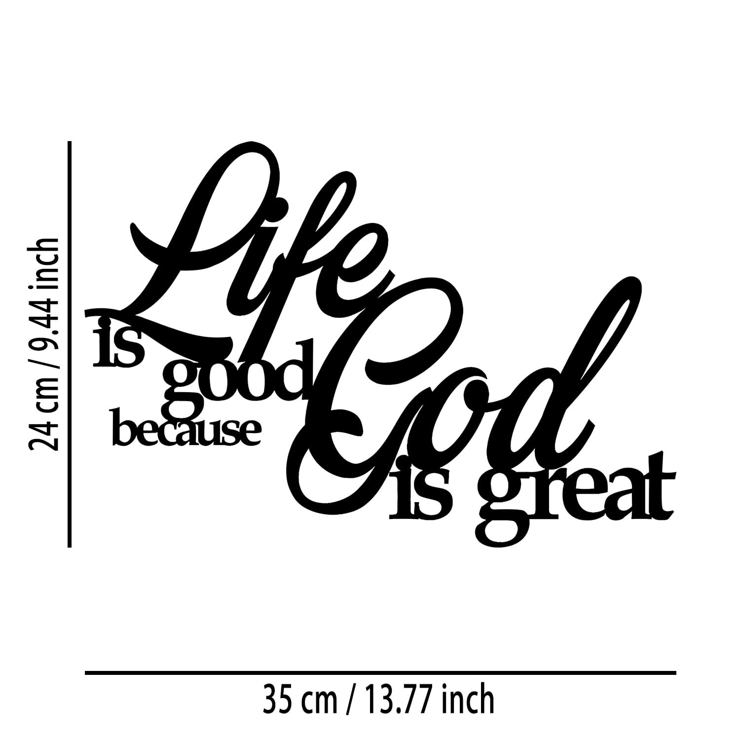 “Life Is Good Because God Is Great” Metal Wall Decor – Inspirational Christia…