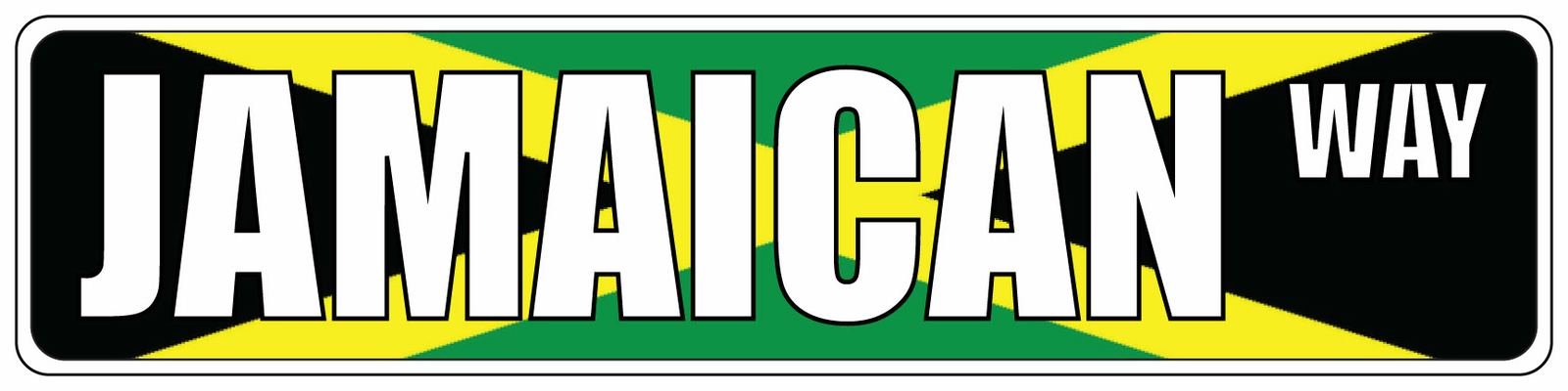 Aluminum Weatherproof Road Street Signs Jamaican Black Yellow Home Decor Wall
