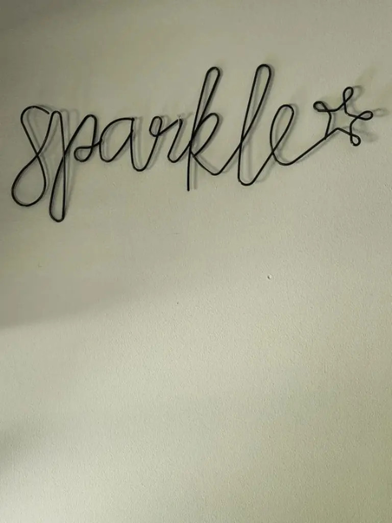NEW Black Metal Word Wall Art Sign Indoor or Outdoor Sparkle Phrase Accent Decor