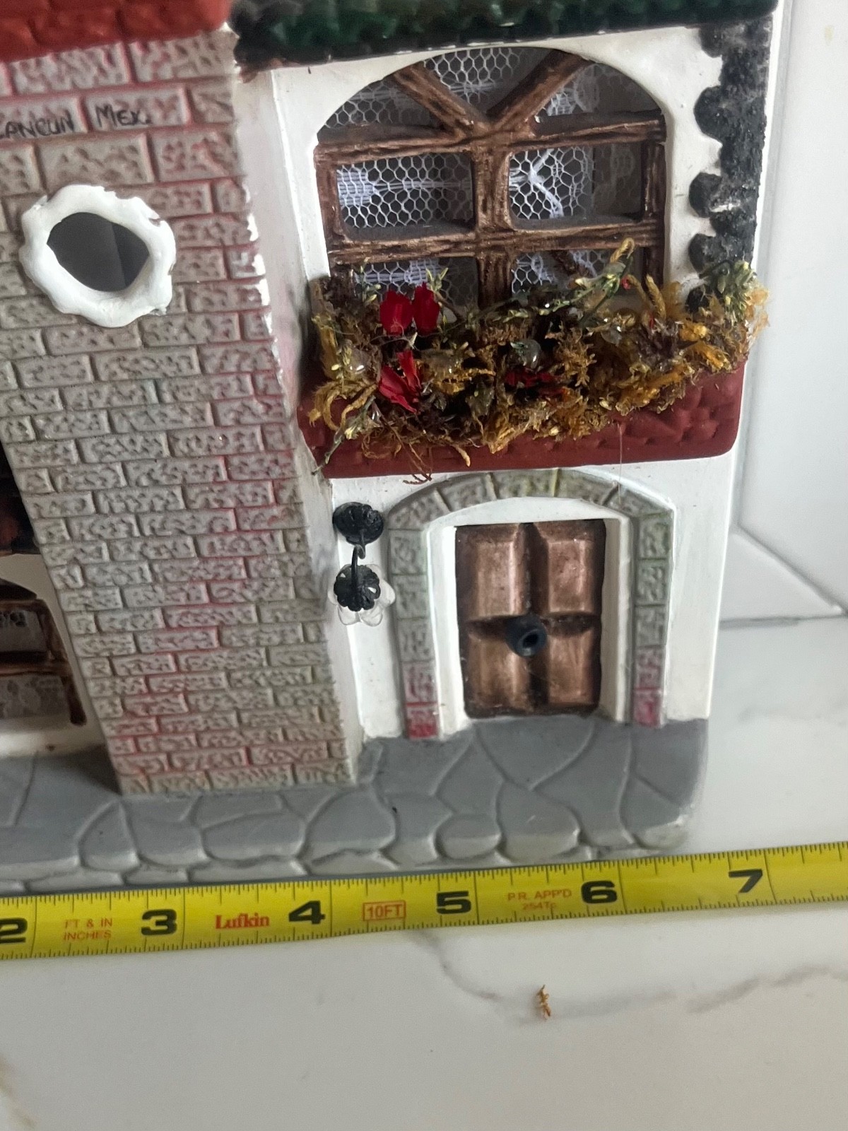 Vintage Handmade Pipe Creations Mexico Casa Door Plaque Ceramic House Front Rare