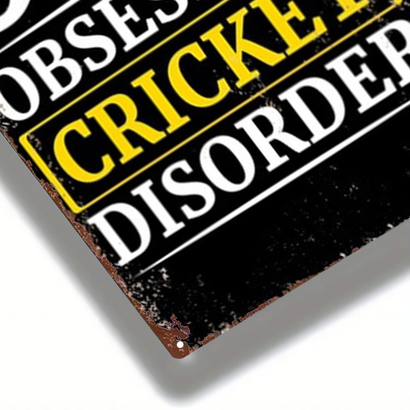Metal Sign Black Yellow Text 8X12 Inches
