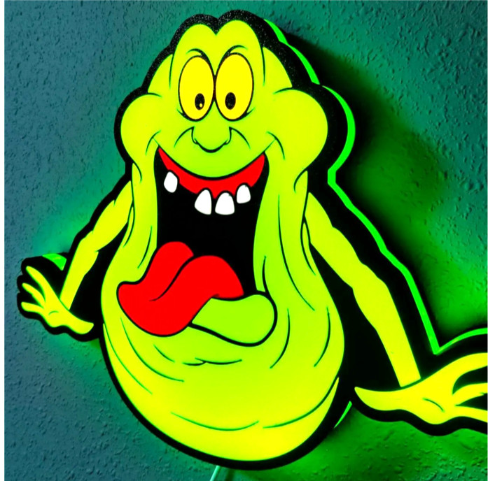 Ghostbusters Slimer LED Lightbox Sign Playroom Games Club Decoration USB Powered