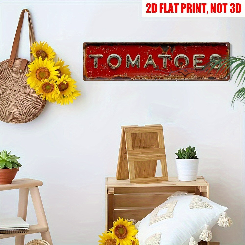 Vintage Tomatoes Wall Decor Metal Tin Sign for Home Bar Garage Yard Outdoor 16×4