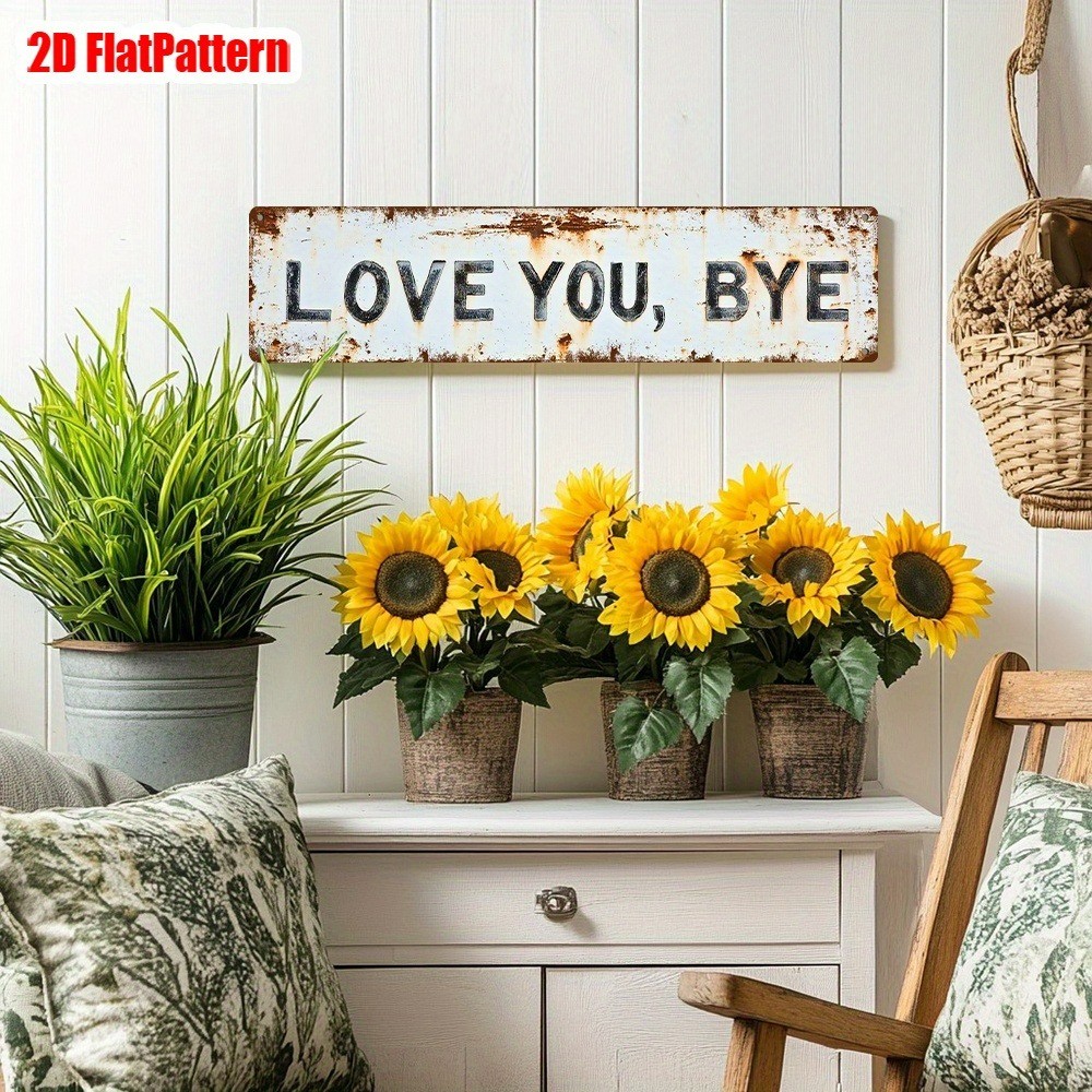 Vintage Love You Bye Wall Decor Street Sign Home Bar Coffee Metal Tin Signs 16×4