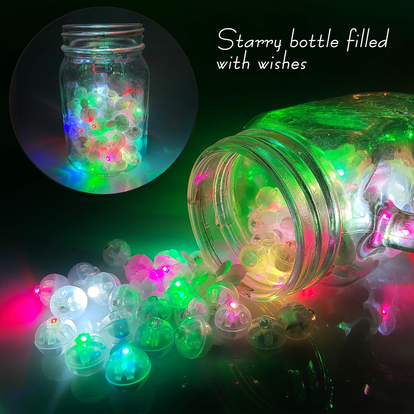 100Pcs Multicolor Balloon Lights with Hook,Long Standby Time,Waterproof Mini …