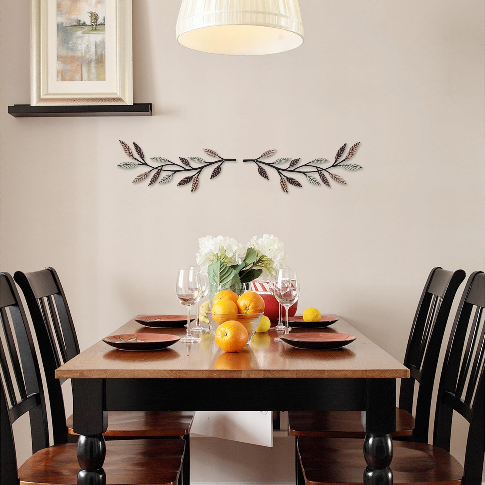 Metal Tree Leaf Wall Decor 2 PCS Rustic Vine Branch Leaf Wall Art for Living …