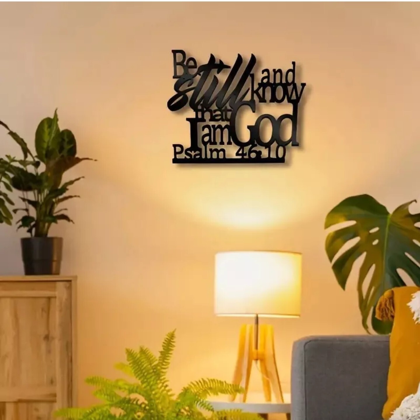 “Be Still and Know that I am God – Psalm 46:10″ Metal Wall Art Décor 11″ x 14”
