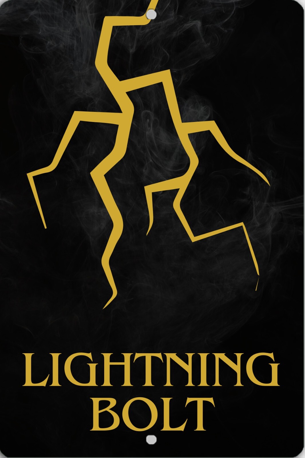 RPG “LIGHTNING BOLT” Spell Black & Yellow Metal FLAT Sign 8″x12″