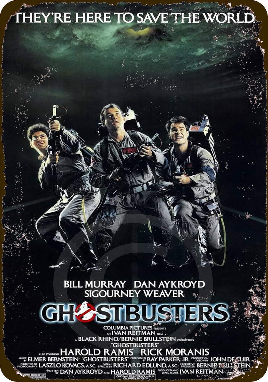 HomDeo Rusty Look 1984 Ghostbusters Movie Classic Decor Home Wall Poster Vintage