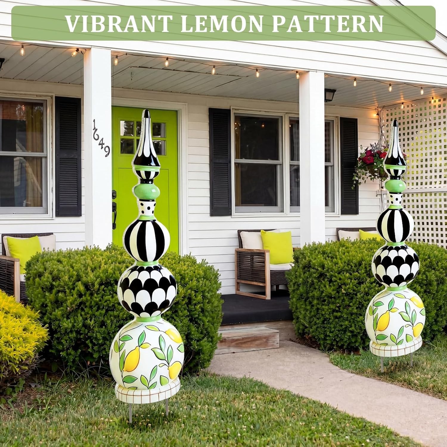 Multicolor 2 Pack Lemon Topiary Decorations – 39″ for Parties & Porches