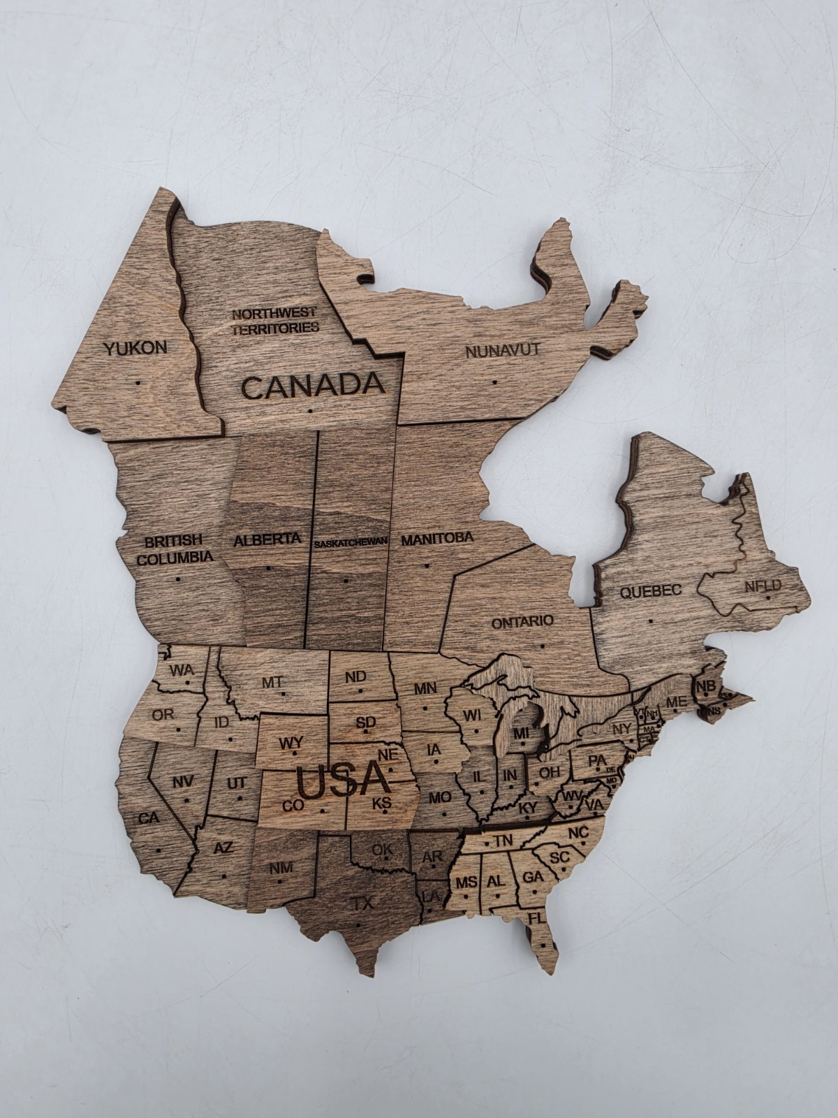 Enjoy The Wood Wooden Travel Map Wall Decor Medium 39″ x 24″ Complete Open Box