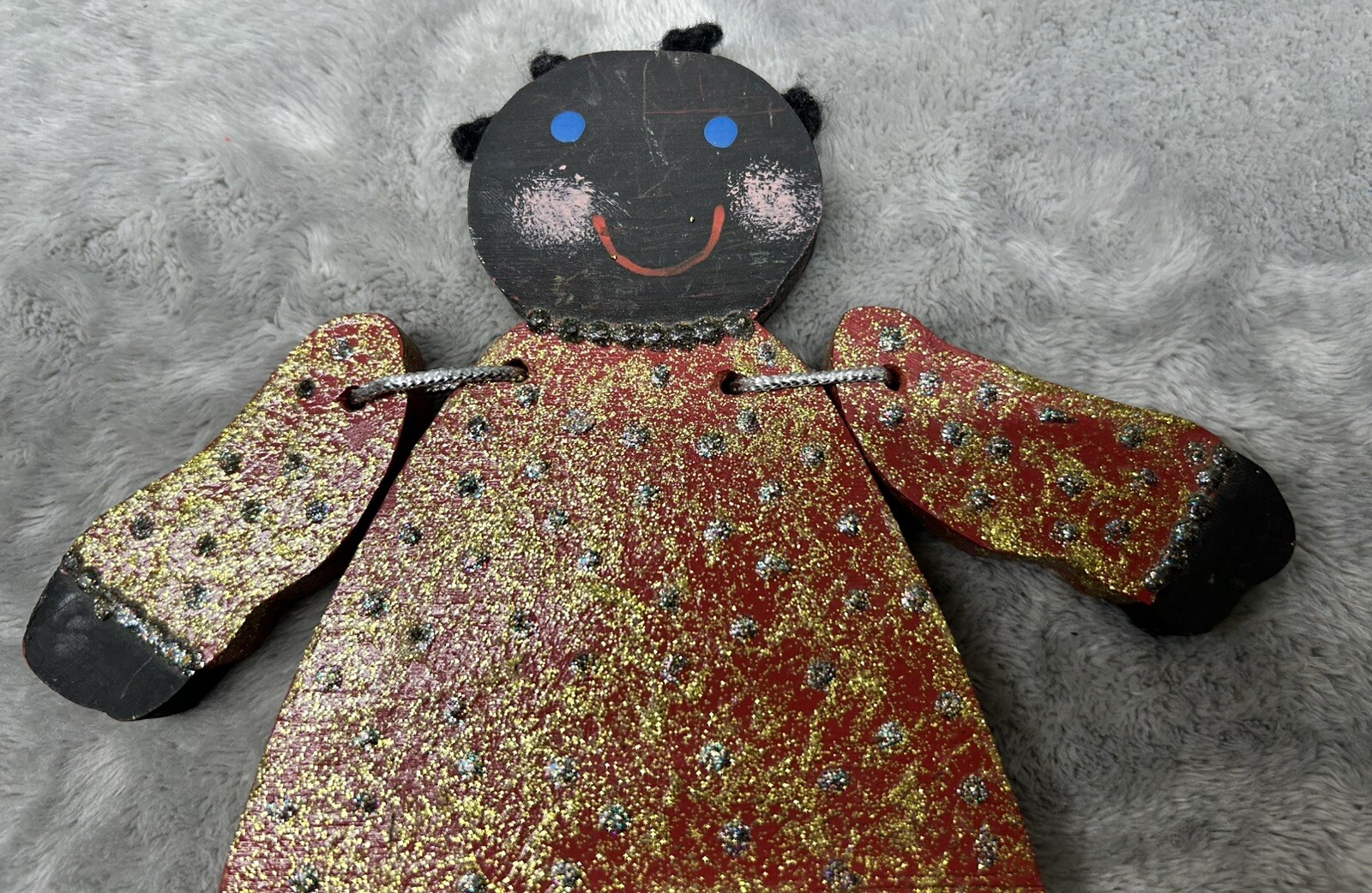 Folk Art Wooden Wall Decor Handmade Hand Painted Collectible Doll