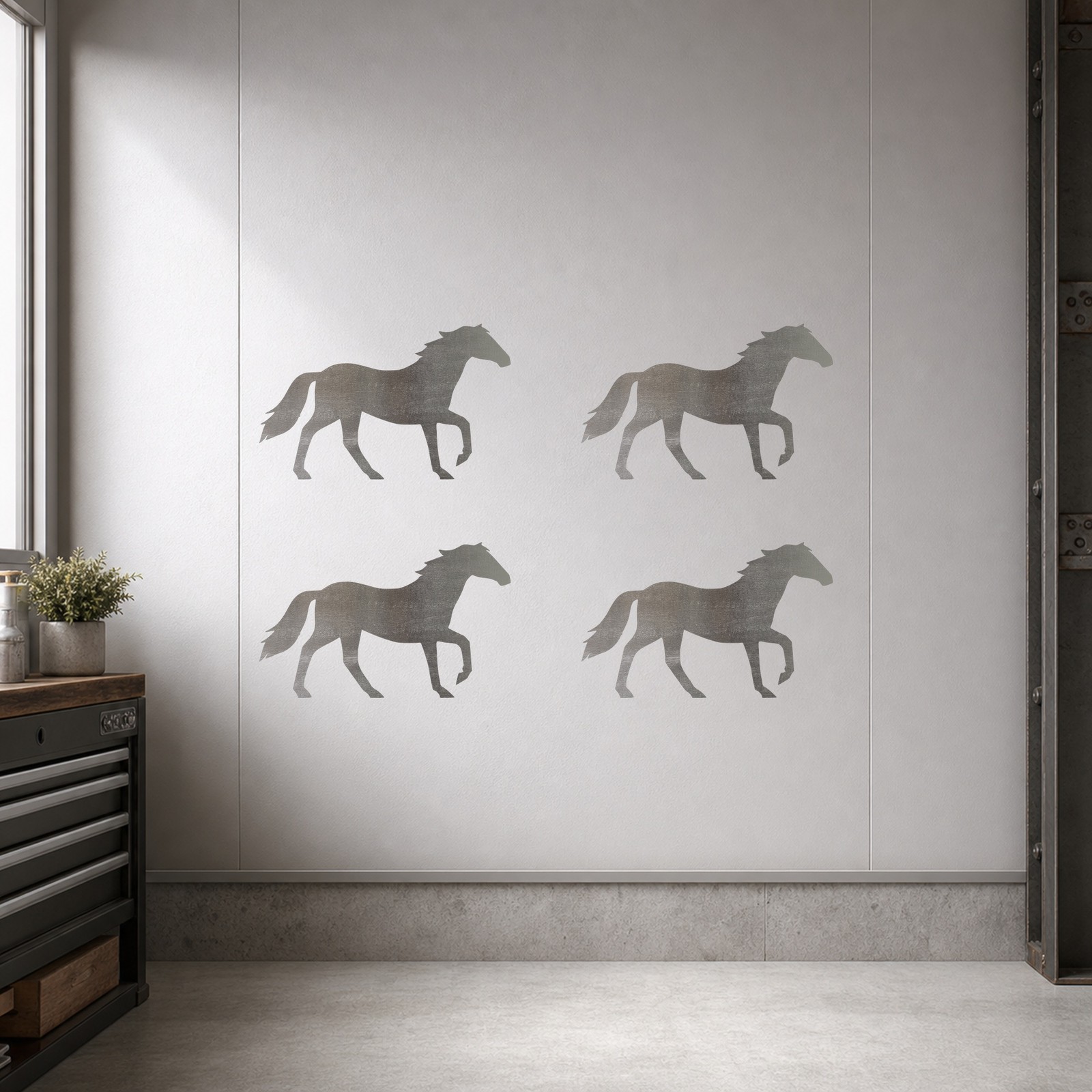 Horse 1 Steel Cutout Shape, Raw Metal Wall Art and Craft Supply