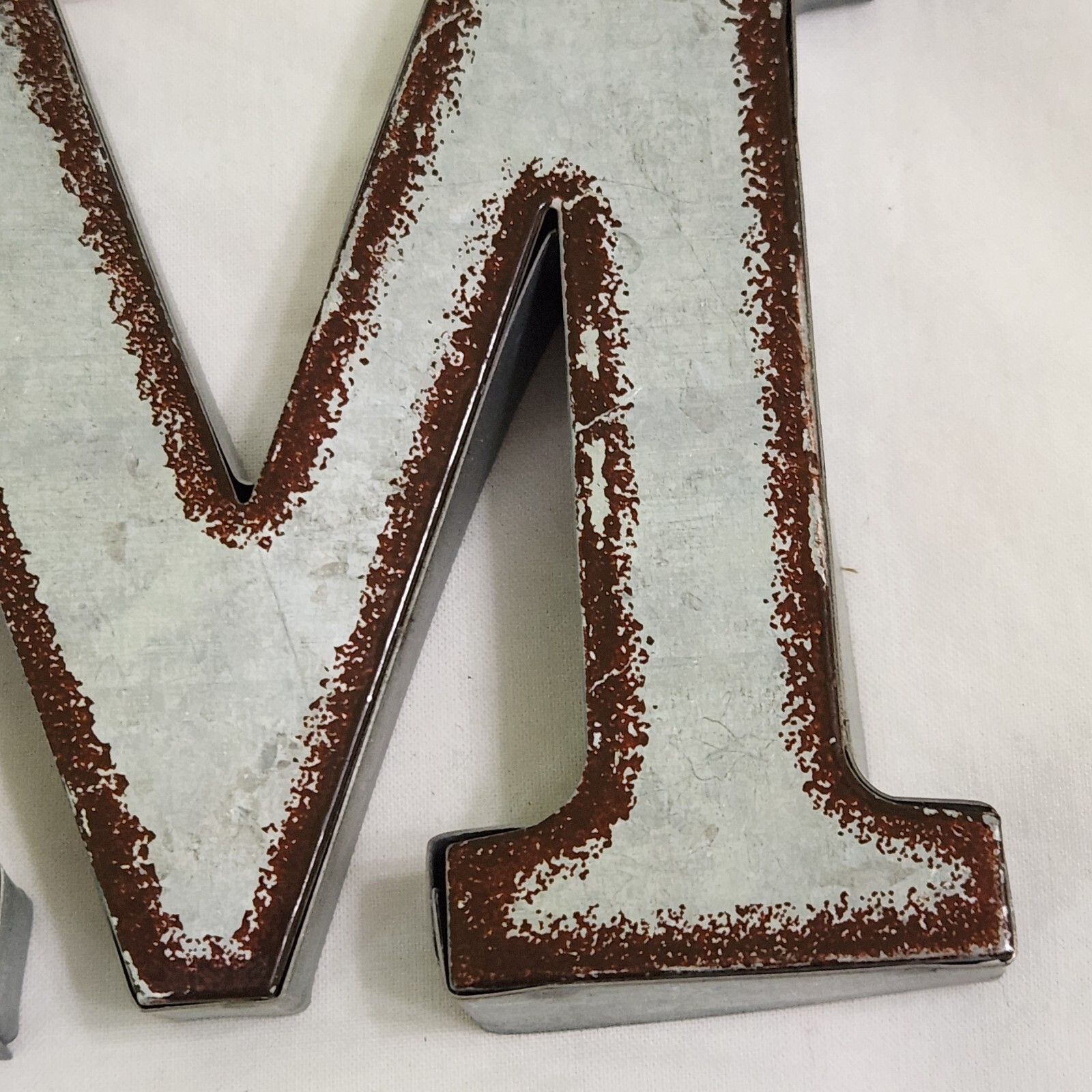 NEW Small Metal Letter M Hangable Decor Craft It ArtMinds Distressed Silver -BB