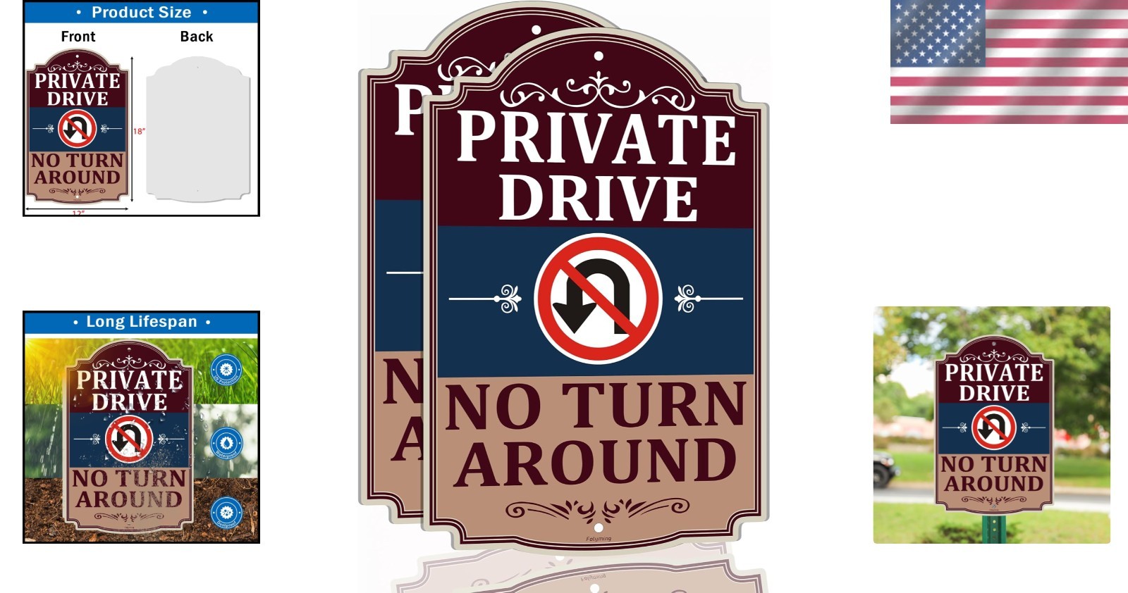 Weatherproof Private Property Access Signs 18×12″ 2 Pack