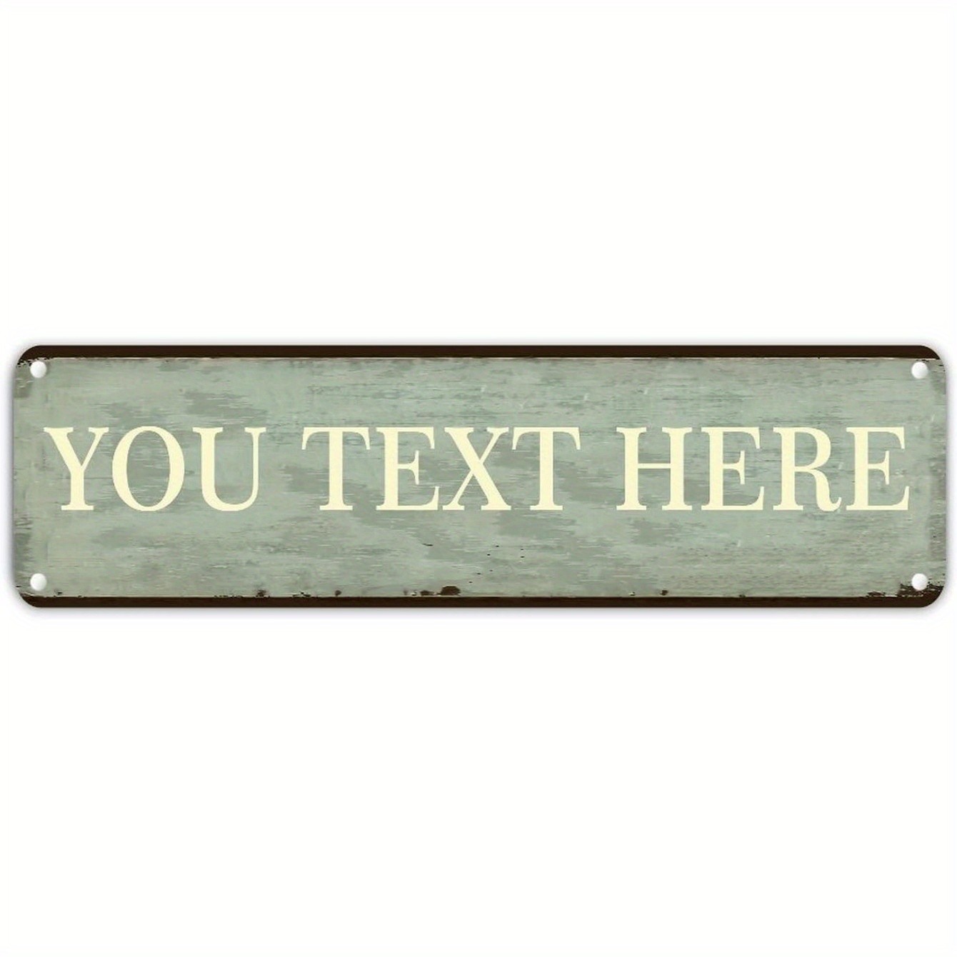 Custom Sage Green Metal Sign Retro Tin Wall Decor Personalized Rustic Plaque