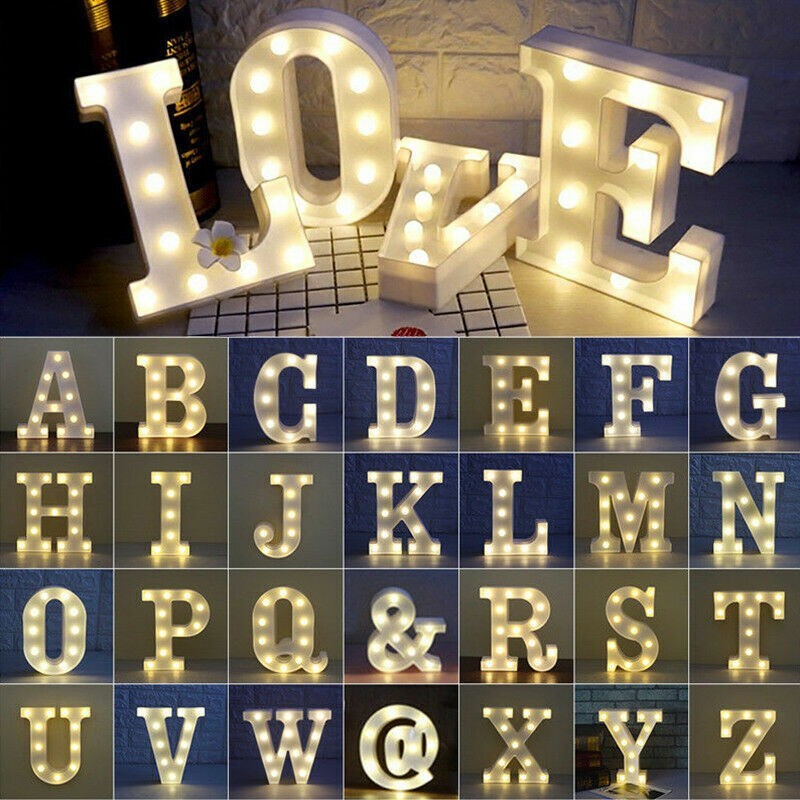 Alphabet LED Number and symbol Light Up Plastic English Letters Standing Hanging