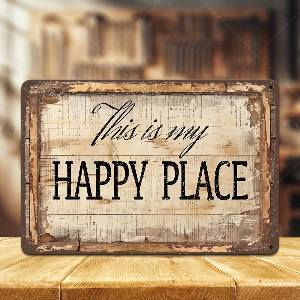 Country Style “This Is My Happy Place” Wall Sign – Inspirational Home Decor