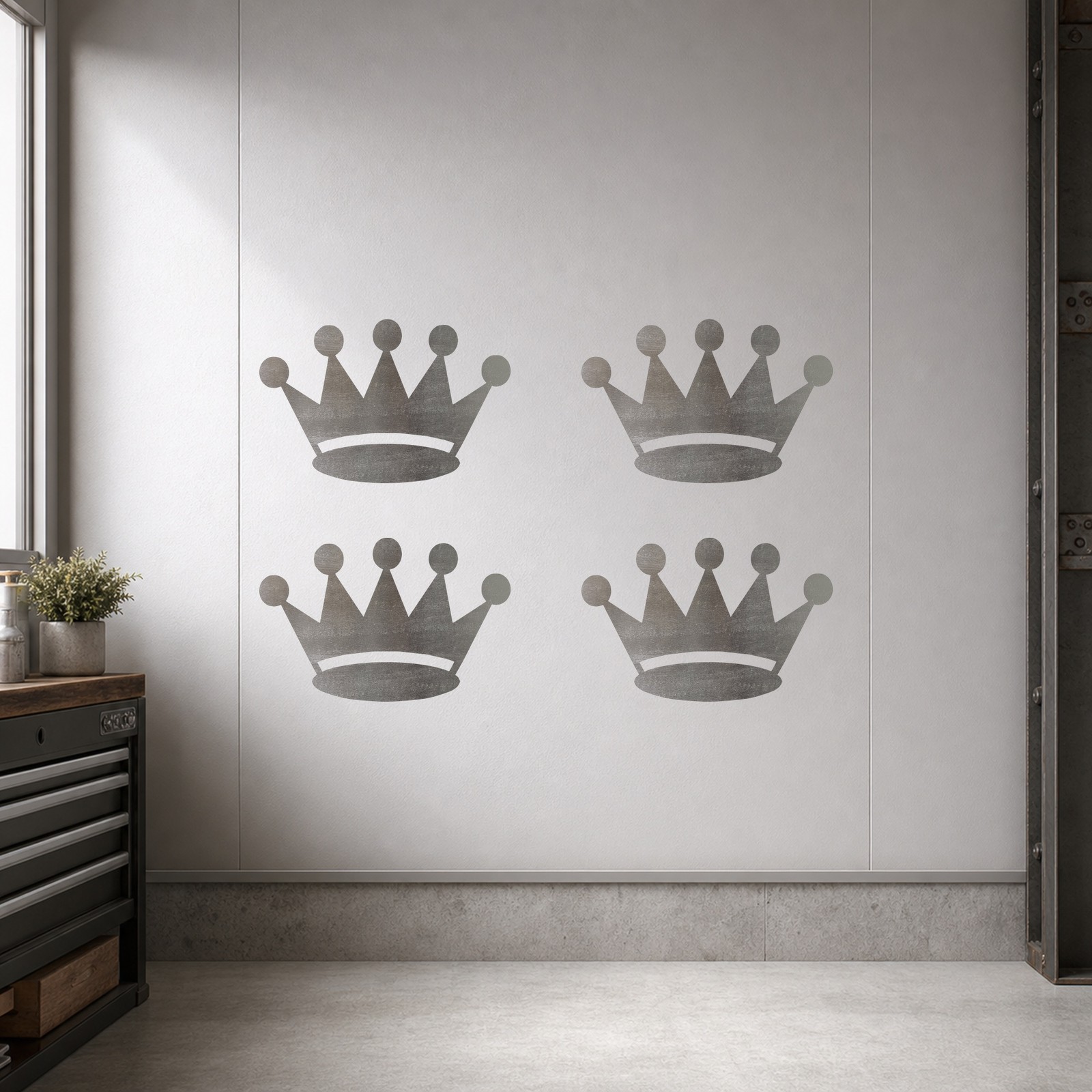 Crown 2 Steel Cutout Shape, Raw Metal Wall Art and Craft Supply