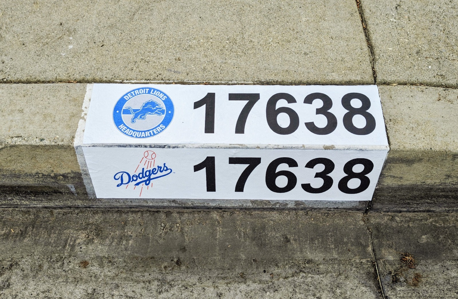 Custom Curb Address with Optional Graphic Self Adhesive Slip Resistant Vinyl