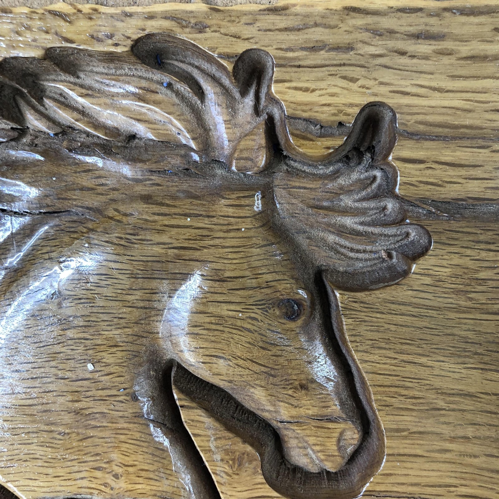 Handmade Wood Horse Plaque Western Wall Art Medium Carved Hanging Brown Decor