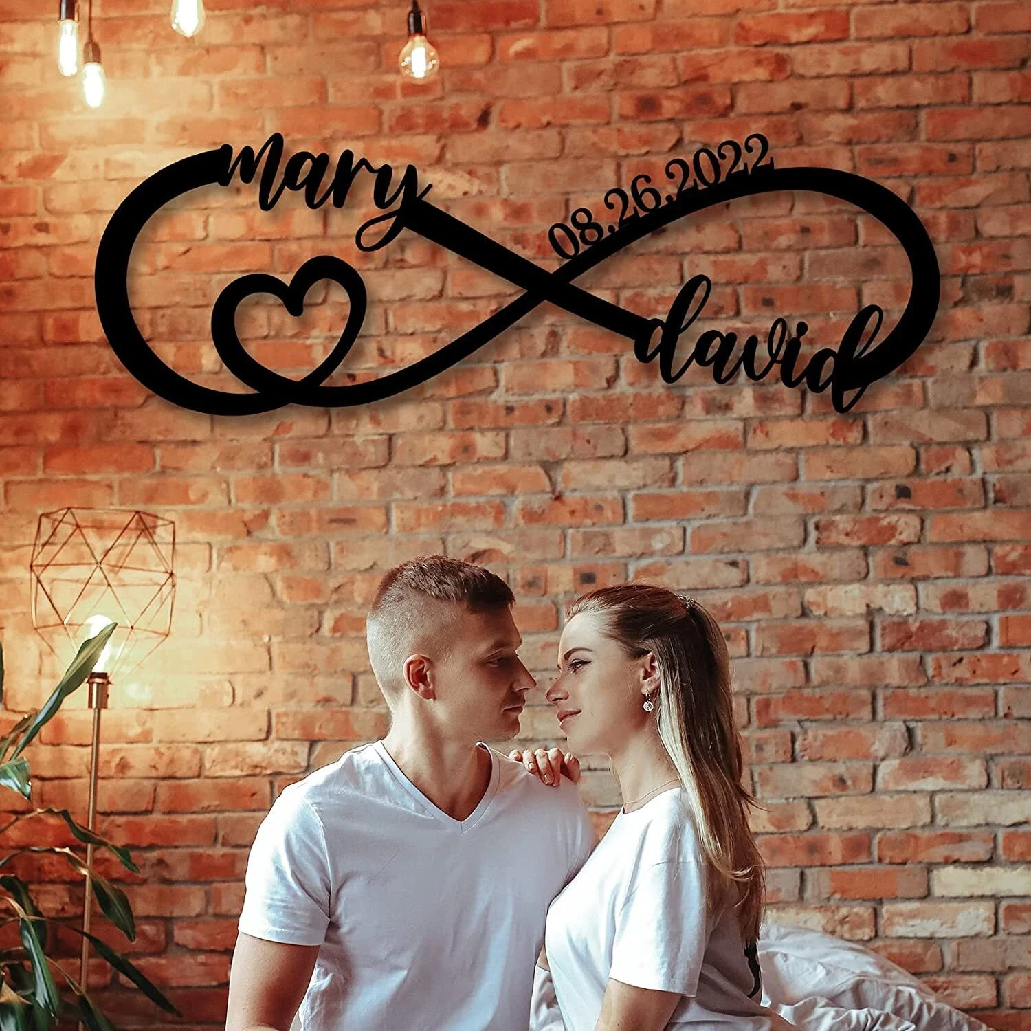 Custom Infinity Metal Sign, Heart Sign Metal Wall Decor, Wedding, Anniversary