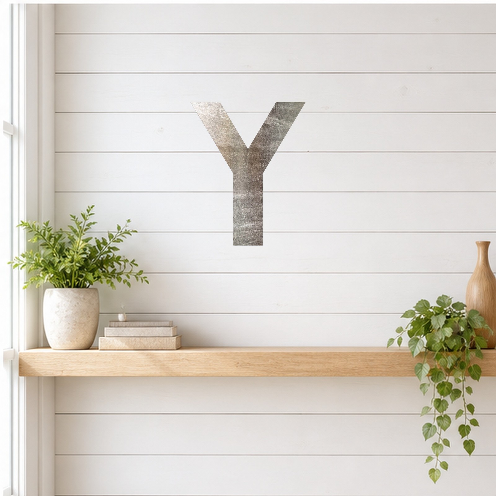Letter Y Steel Cutout Shape, Raw Metal Wall Art and Craft Supply