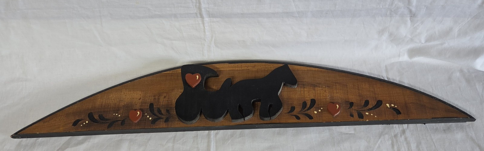 Wooden Heart Wall Decor with Carriage Cottage Country Folk Art Rustic