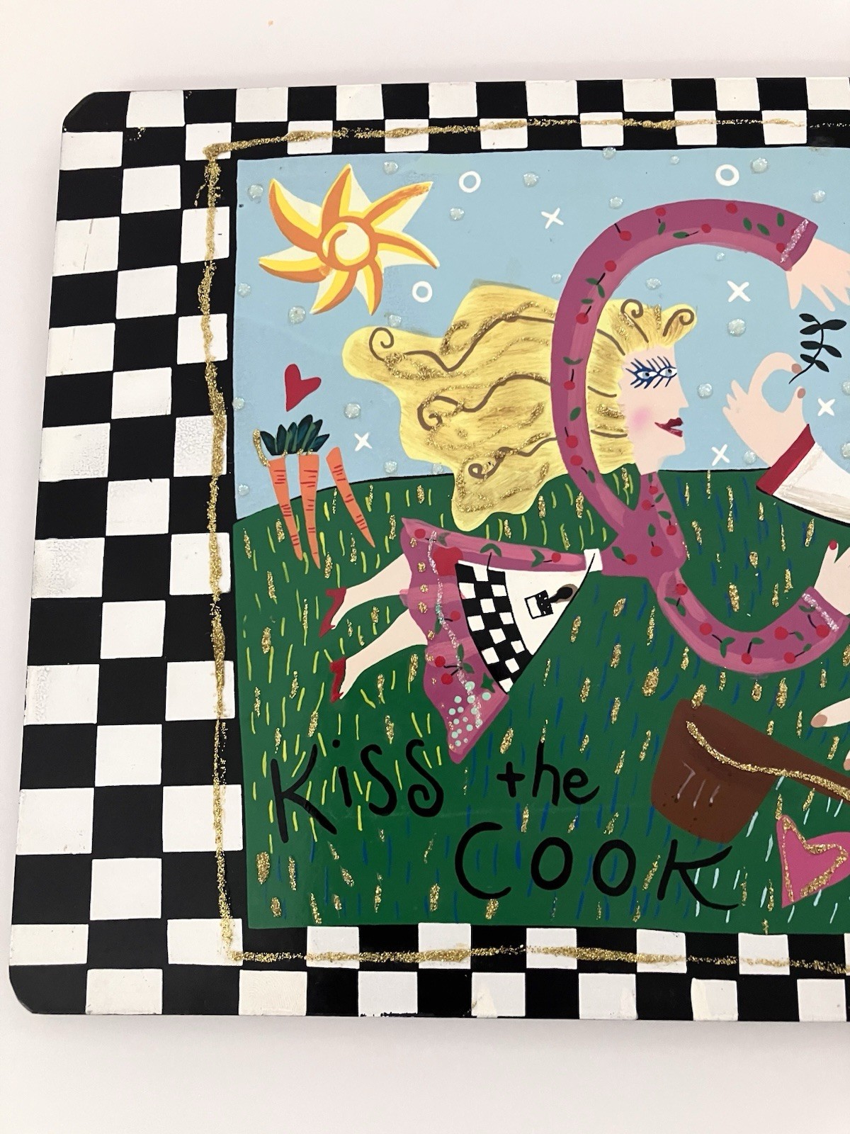 Karen Rossi Metal Kitchen Sign 12 X 8 In – Kiss The Cook – Silvestre – Whimsical
