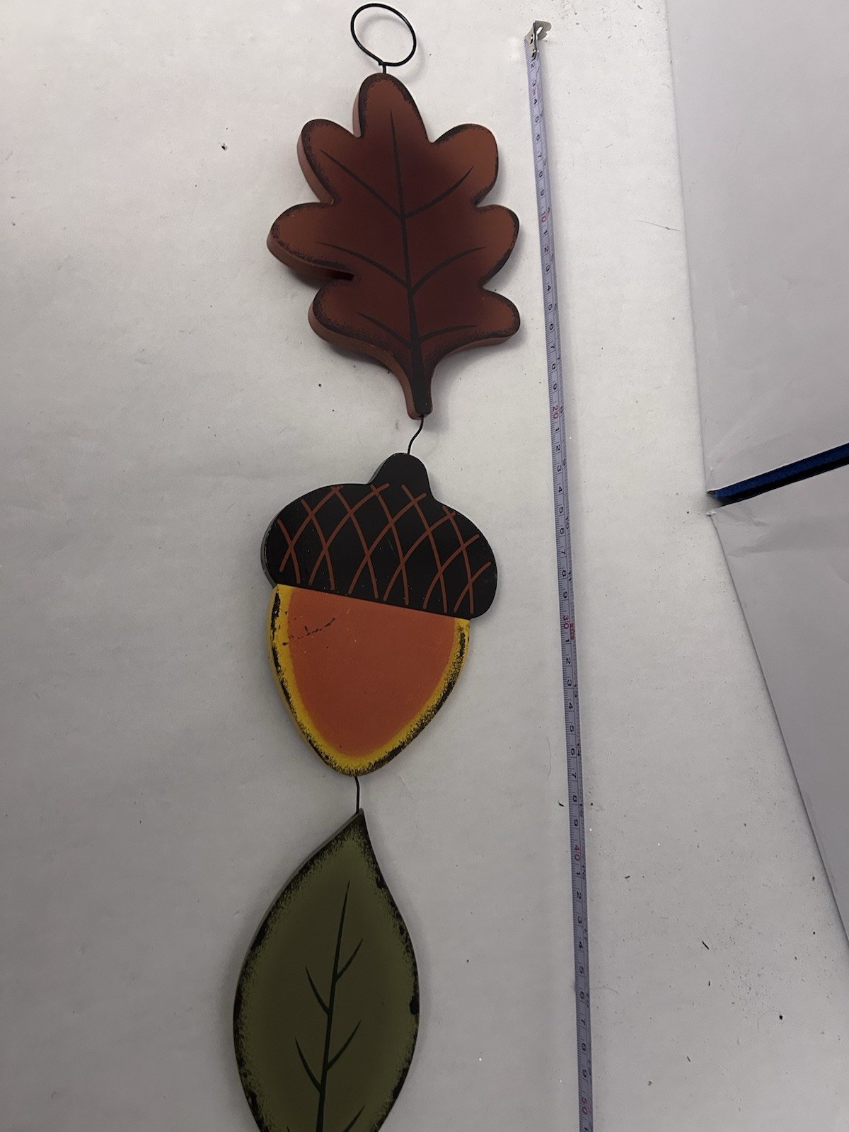 Fall Wall/Door Hanging Decor Wooden Leafs and Acorn Multicolor