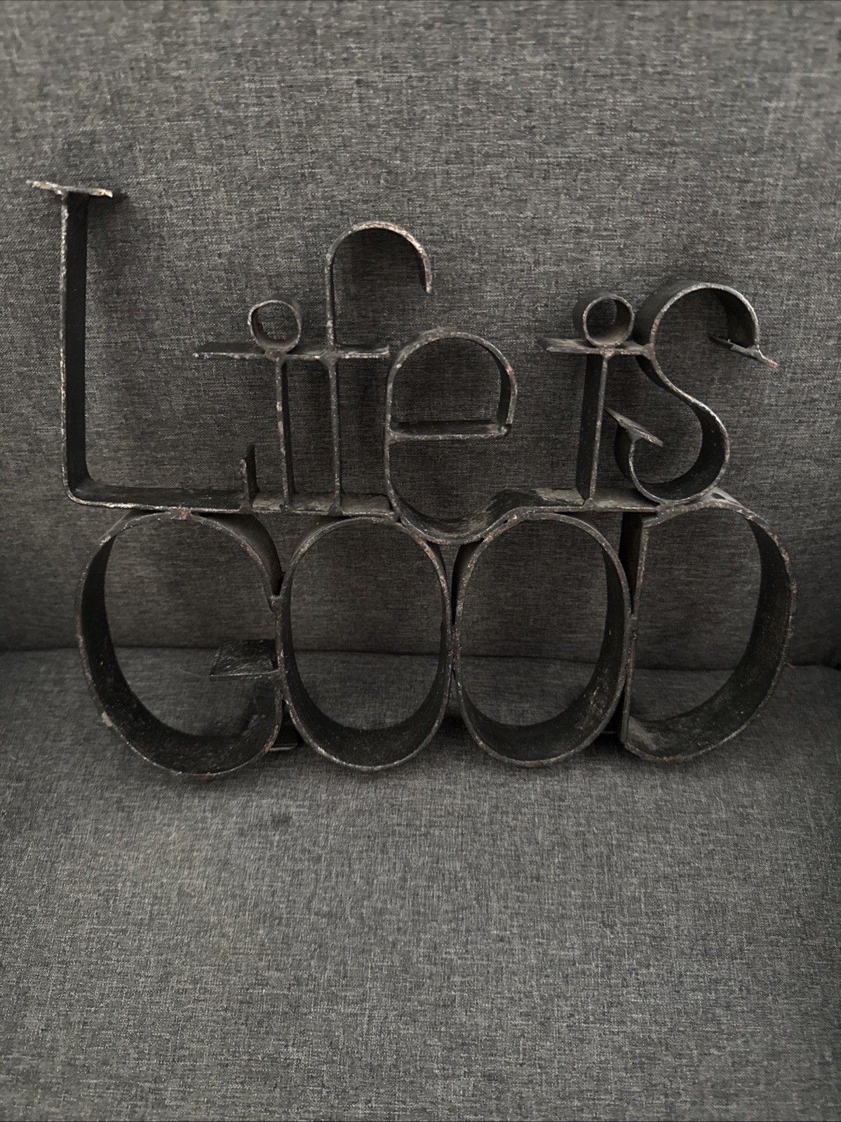 Life is Good Metal Sign Free Standing Rustic Farmhouse Home Decor 9.5″ x 11.5″