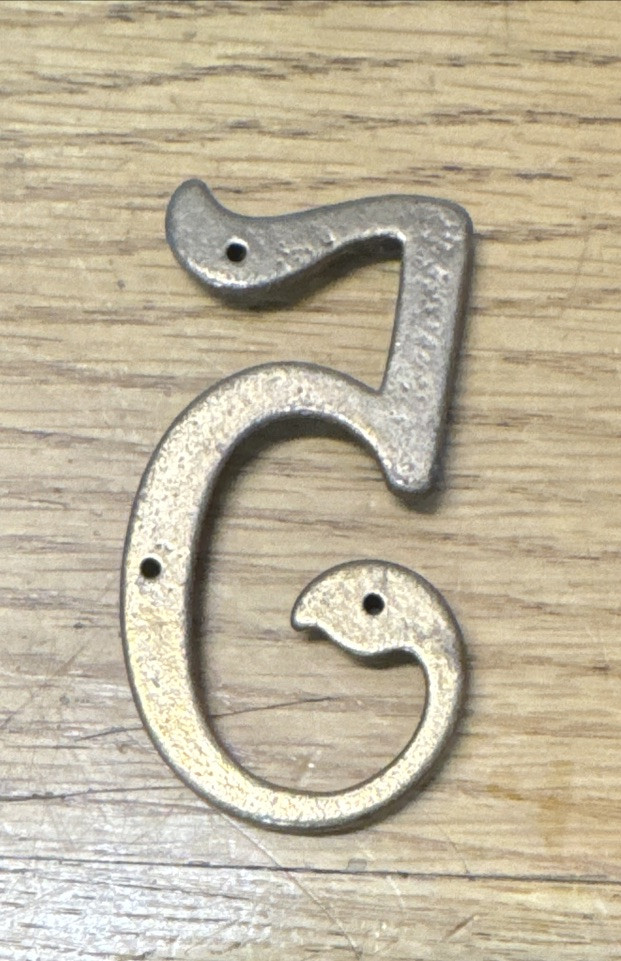Brass Vintage House Address Numbers 3”