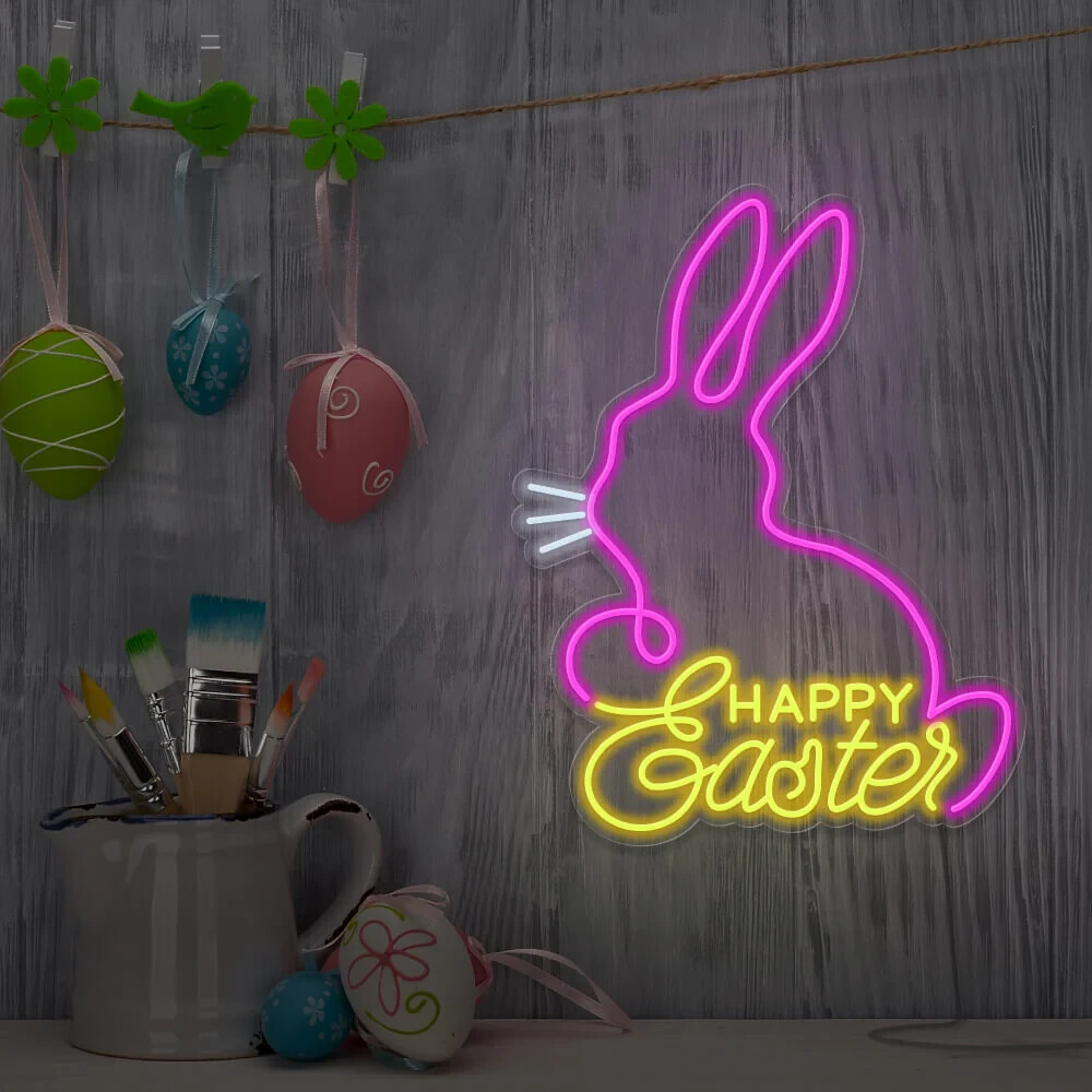Happy Easter LED Light – Custom Neon Sign for Easter Brunch & Party Decorations