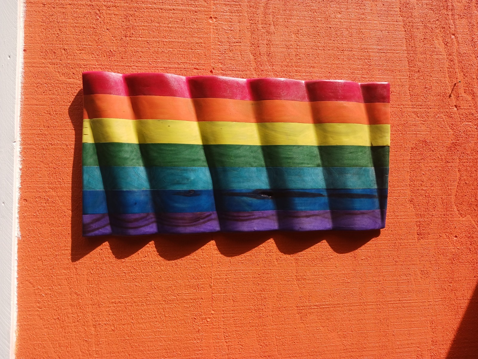Pride Wavy Wooden Flag. Hand Crafted.