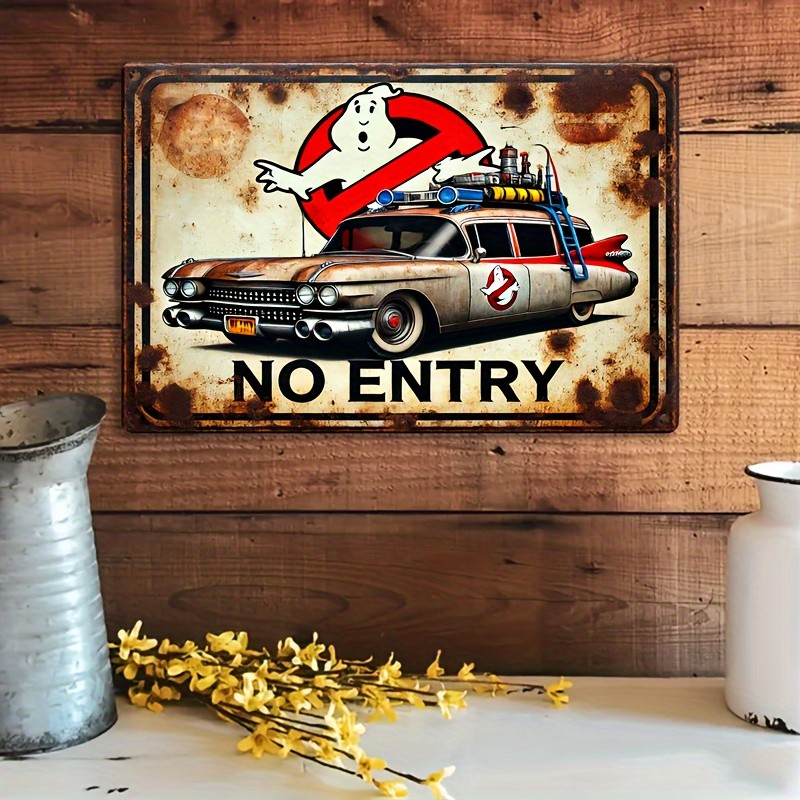 [Vintage Ghostbusters Sign] Retro Metal Ghostbusters , Versati Tin Metal Signs