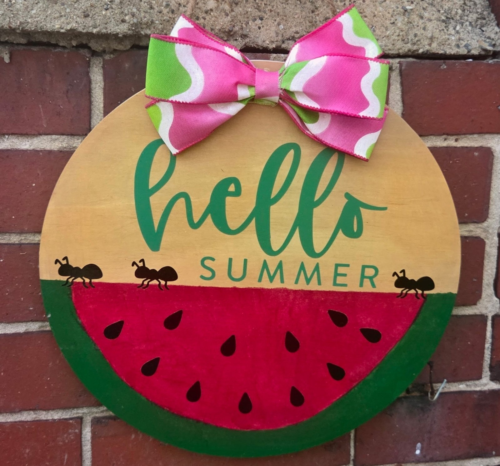Summer Fun, 12” Handmade Wood Door Hanger