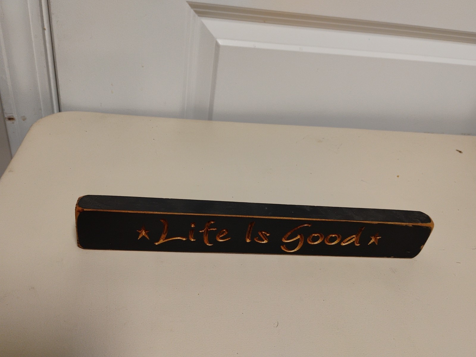 12″ Long Wooden Sign”Life Is Good”