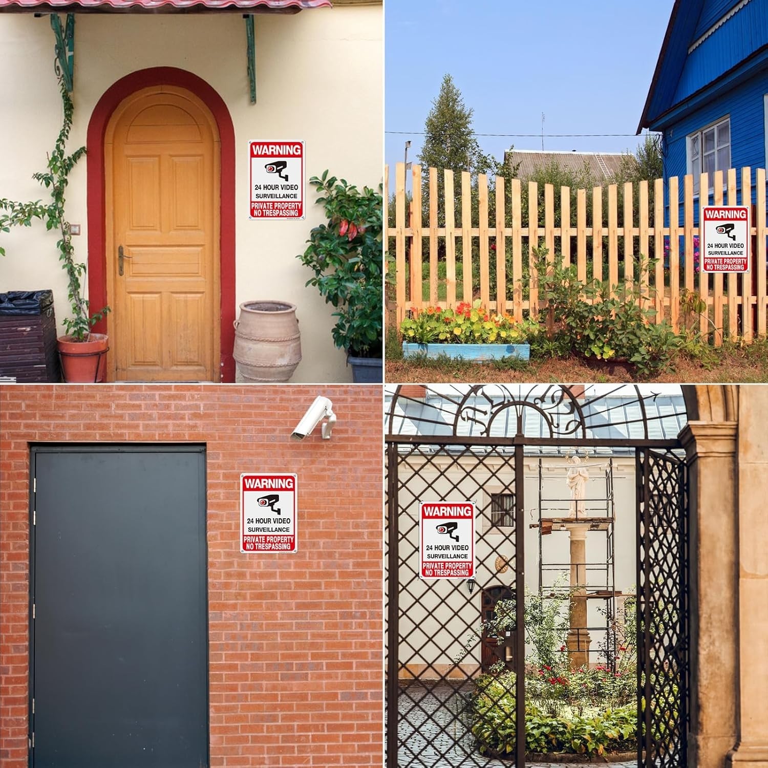 2 Large No Trespassing Signs Private Property 10X7 Inch Rust Free Aluminum