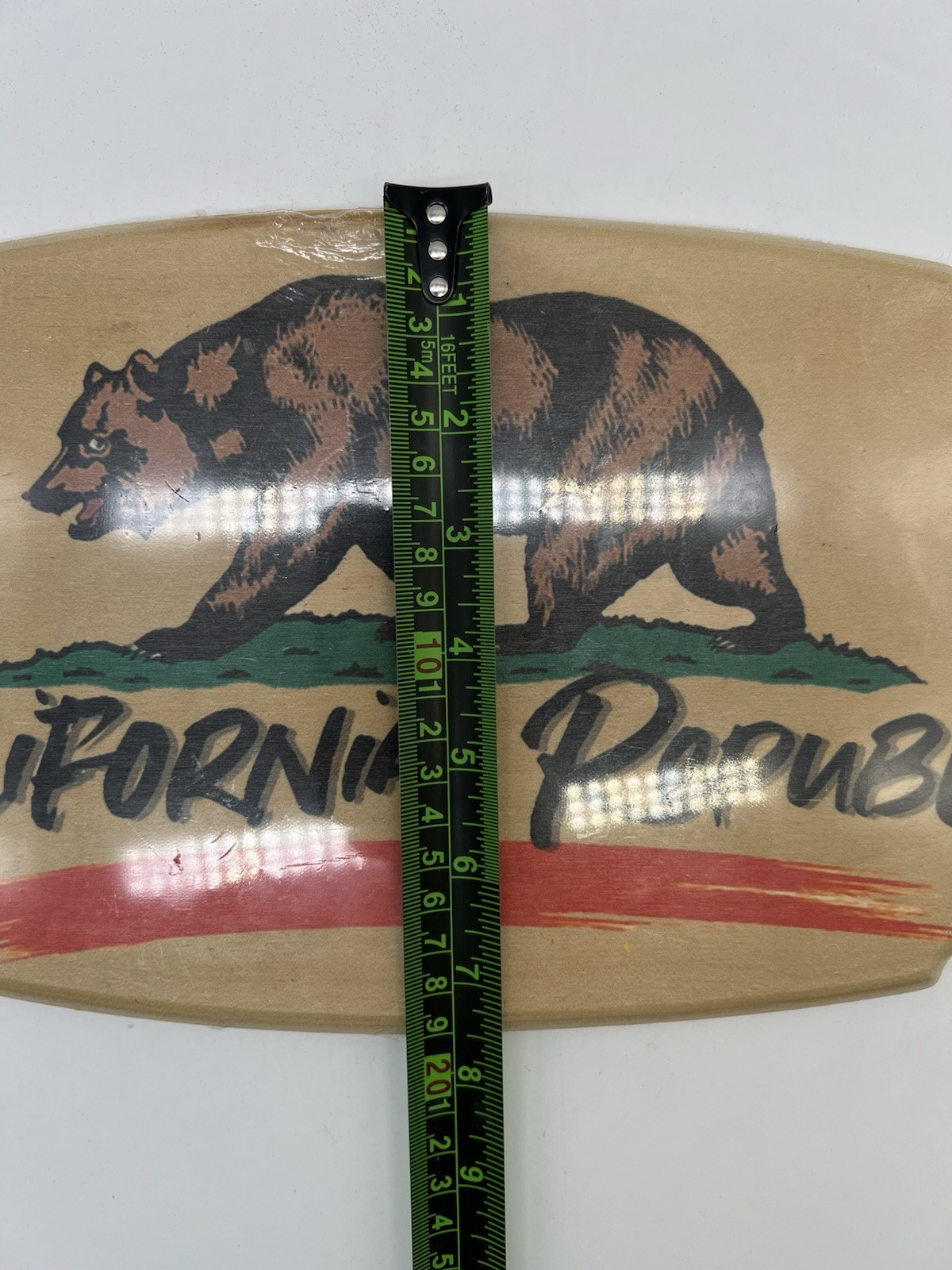 California Flag Mini Surfboard Wall Sign Decor Beach Surfing Beach Star Bear 19”