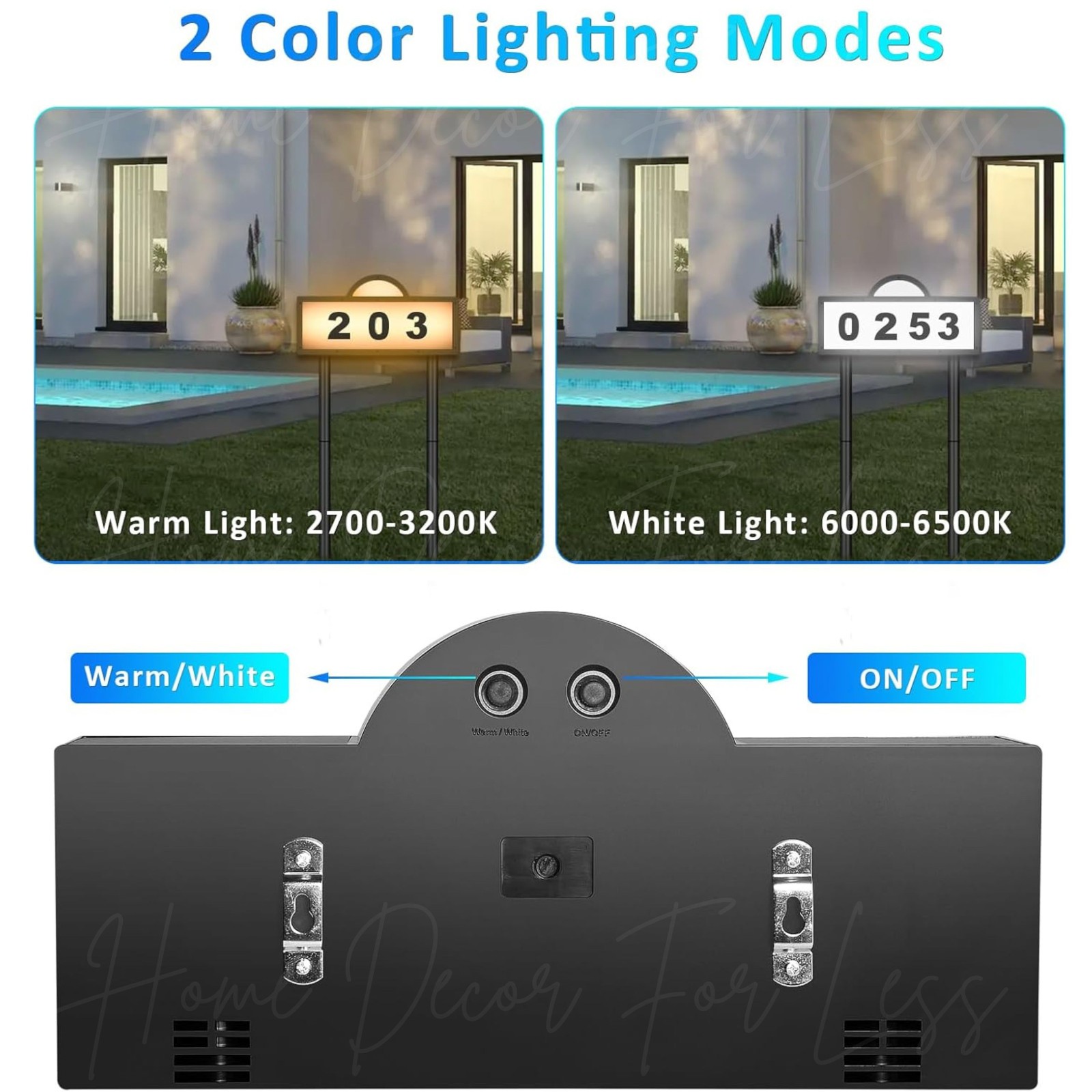 Solar LED House Address Number Sign Yard Stake Outdoor Lighted Wall Door Plaque