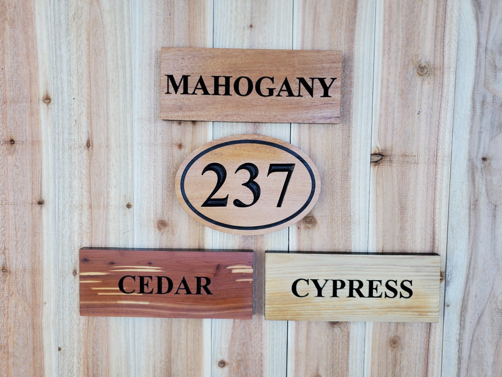 Custom House Sign Number Plaque Outdoor Wood Caved Personalized Home Oval