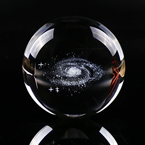 3D Solar System Crystal Ball 40mm with LED Base – Unique Gift for Kids & Adults