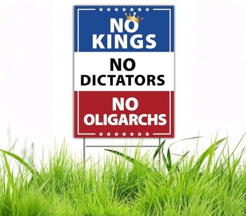 No Kings In America Sign No Kings No Dictators Protest Sign Double Sided Corr…