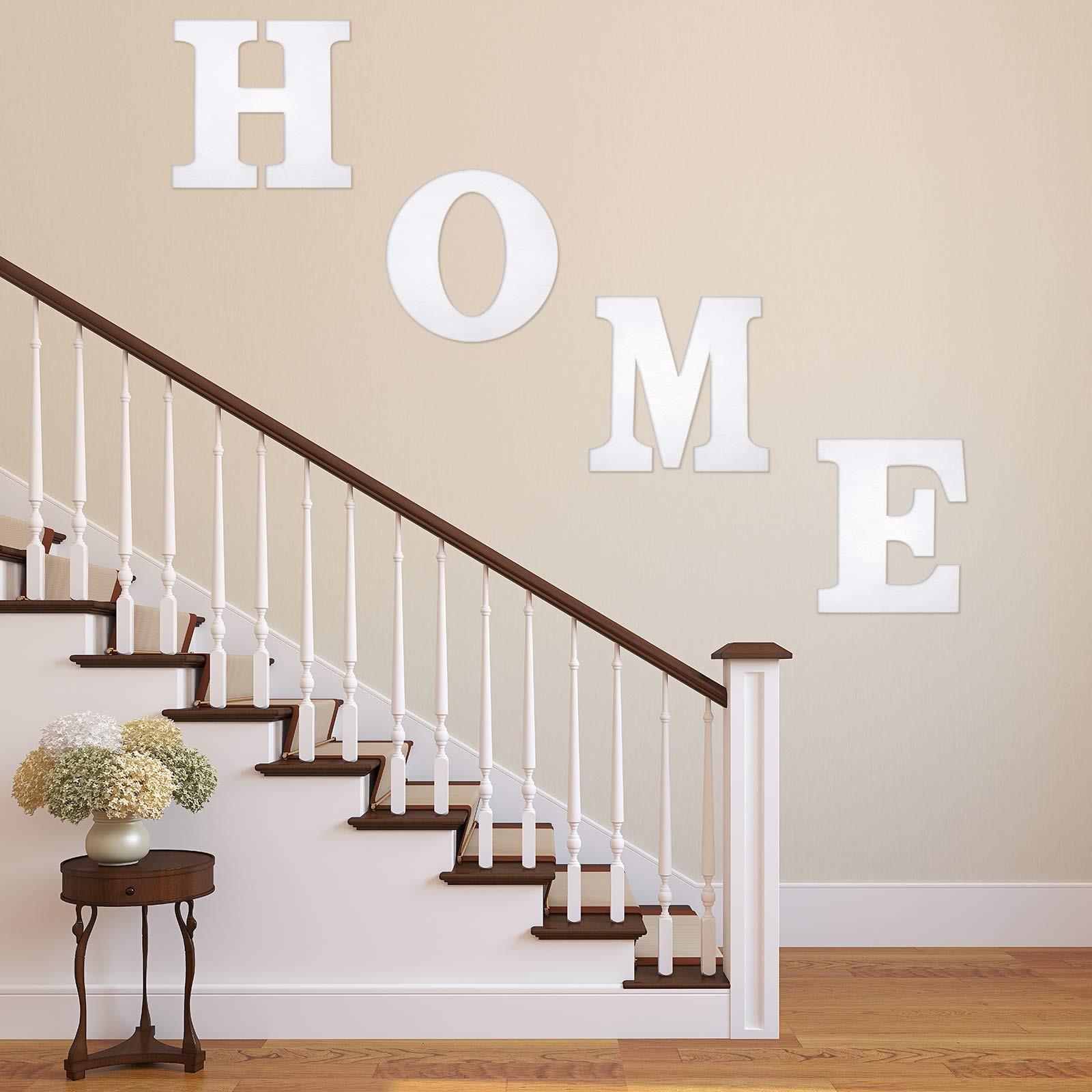 4 Pack 12 Inch Wooden Home Sign Wall Hanging Decor Farmhouse Letters for Wall…